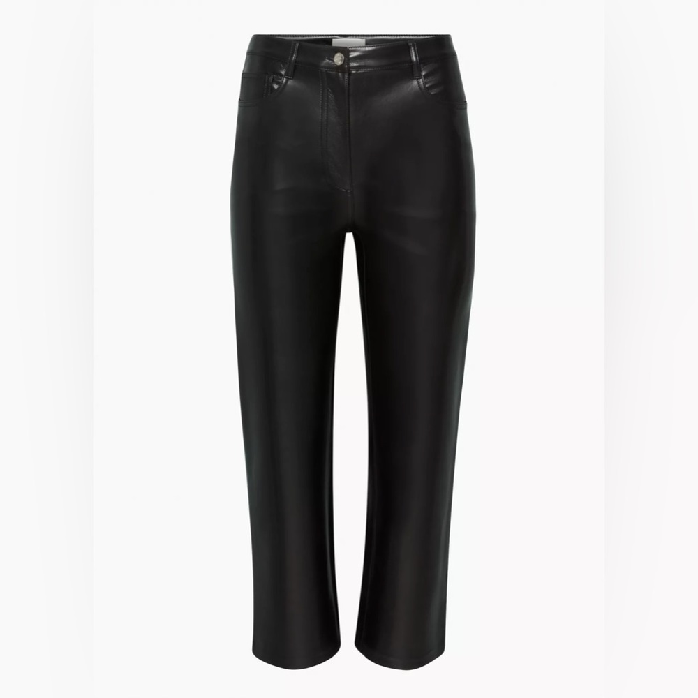 Aritzia Wilfred Melina Vegan Leather Cropped Ankle Pants - Black - Size 2